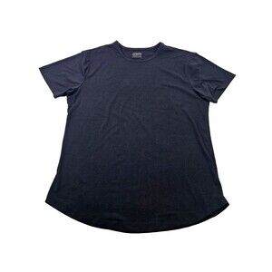 CUTS Men's XL Curve-Hem Short Sleeve Basic Black Tee T-Shirt Shirt Top EUC